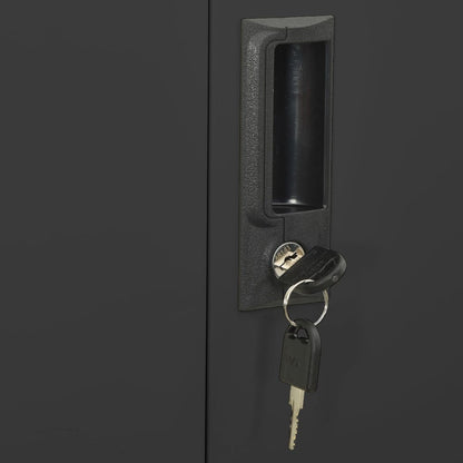Armadio per Ufficio Antracite 90x40x180 cm in Acciaio e Vetro | homemem39