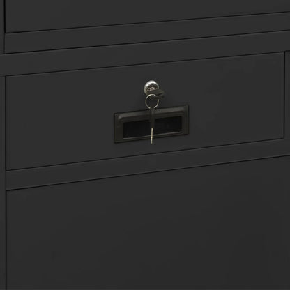 Armadio per Ufficio Antracite 90x40x180 cm in Acciaio e Vetro | homemem39