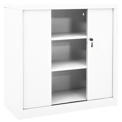 Armadio con Ante Scorrevoli Bianco 90x40x90 cm in Acciaio | homemem39