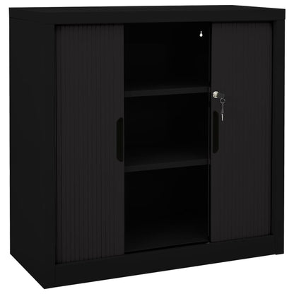Armadio con Ante Scorrevoli Nero 90x40x90cm in Acciaio | homemem39