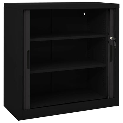 Armadio con Ante Scorrevoli Nero 90x40x90cm in Acciaio | homemem39