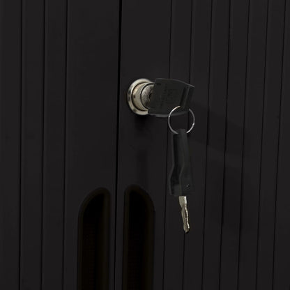 Armadio con Ante Scorrevoli Nero 90x40x90cm in Acciaio | homemem39
