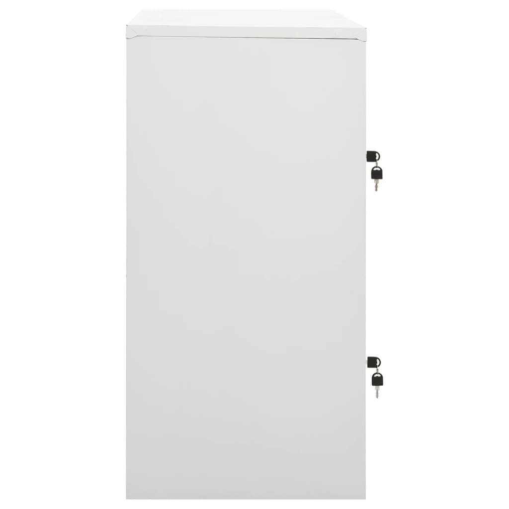 Armadietto con Chiave Grigio Chiaro 90x45x92,5 cm in Acciaio - homemem39