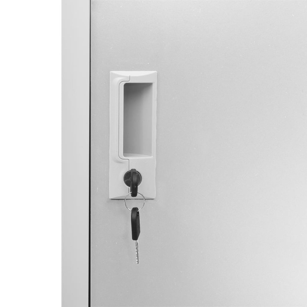 Armadietto con Chiave Grigio Chiaro 90x45x92,5 cm in Acciaio | homemem39