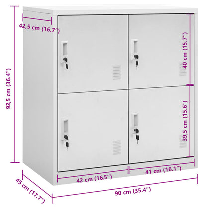 Armadietto con Chiave Grigio Chiaro 90x45x92,5 cm in Acciaio - homemem39