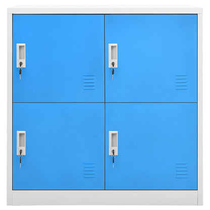 Armadietto con Chiave Grigio Chiaro e Blu 90x45x92,5 cm Acciaio | homemem39