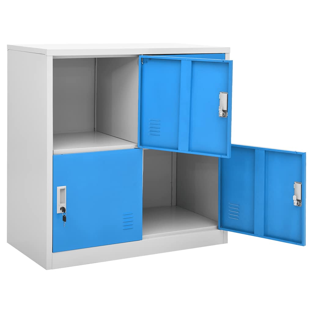 Armadietto con Chiave Grigio Chiaro e Blu 90x45x92,5 cm Acciaio | homemem39