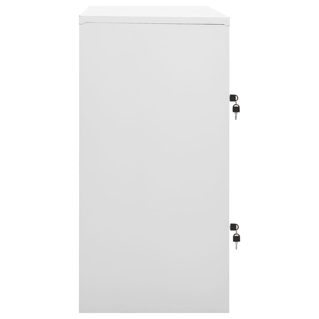 Armadietto a Chiave Grigio Chiaro e Rosso 90x45x92,5 cm Acciaio - homemem39