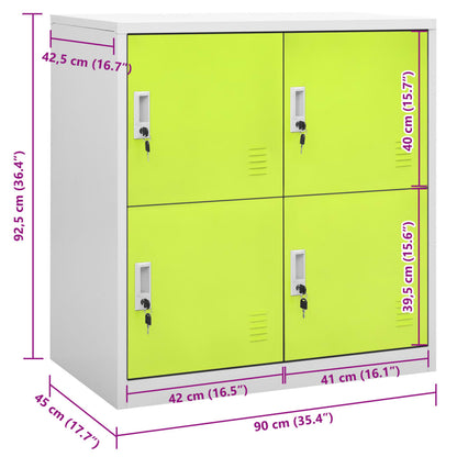 Armadietto a Chiave Grigio Chiaro e Verde 90x45x92,5 cm Acciaio - homemem39