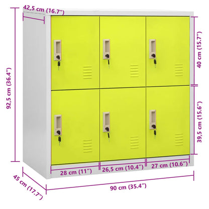 Armadietto a Chiave Grigio Chiaro e Verde 90x45x92,5 cm Acciaio - homemem39