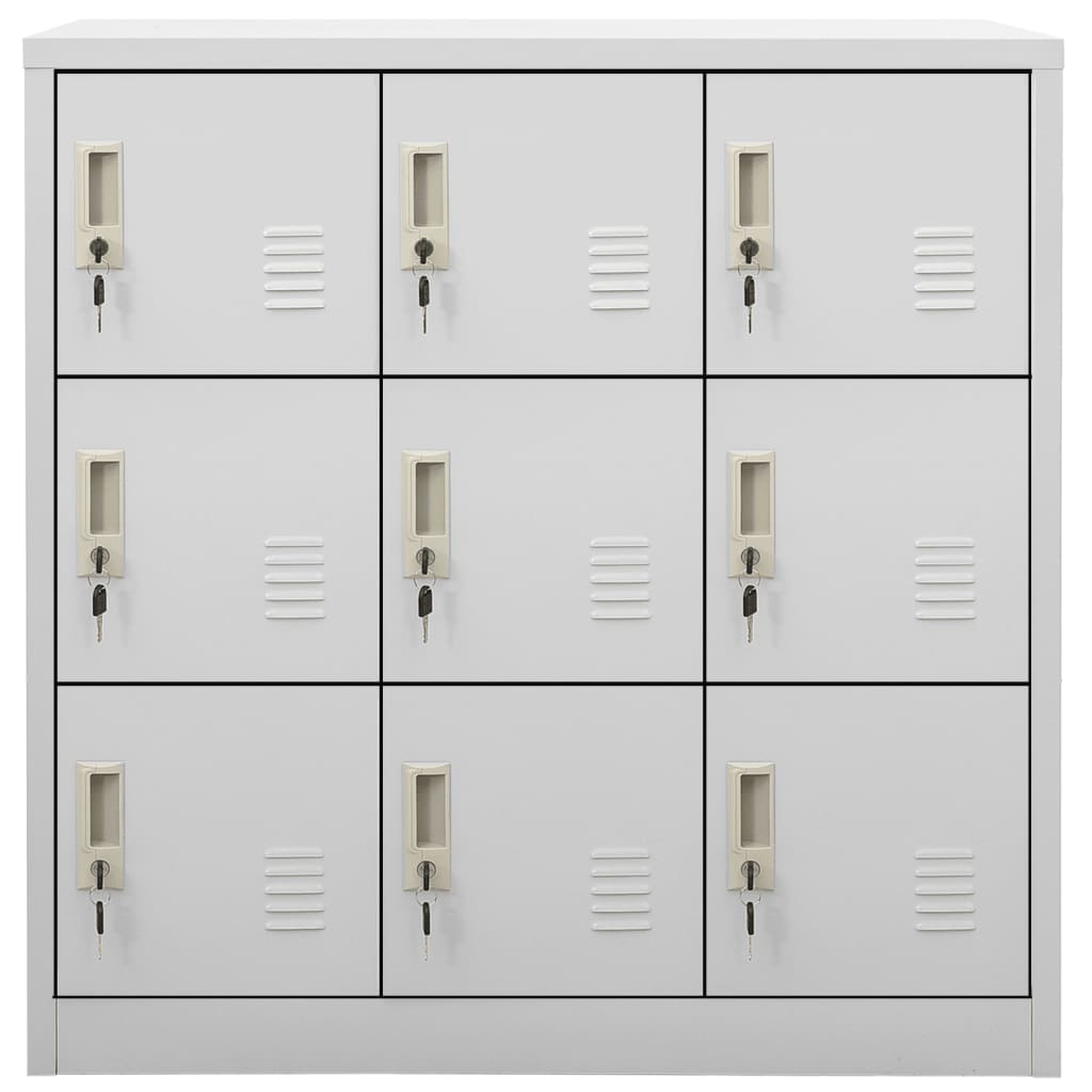 Armadietto con Chiave Grigio Chiaro 90x45x92,5 cm in Acciaio - homemem39