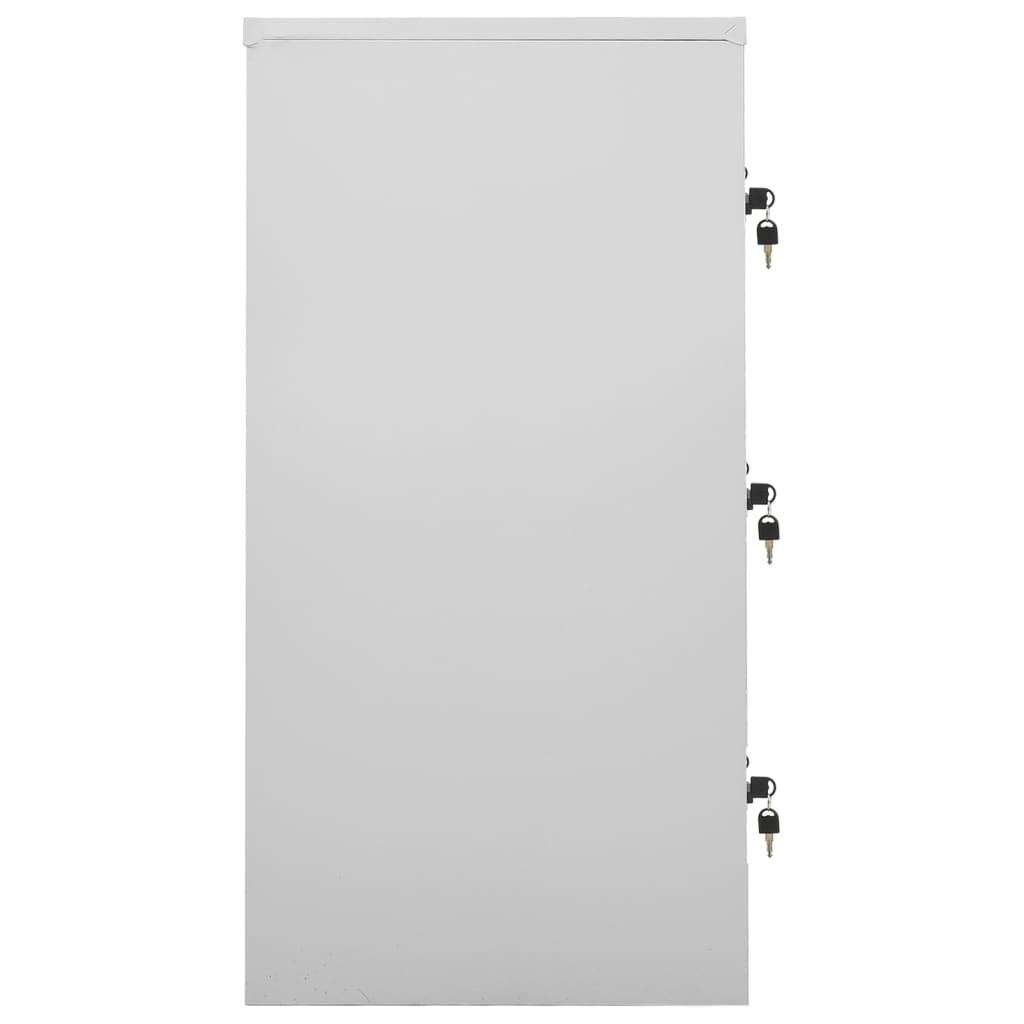 Armadietto a Chiave Grigio Chiaro e Rosso 90x45x92,5 cm Acciaio