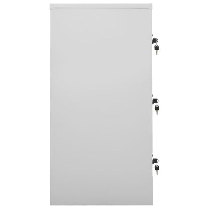 Armadietto a Chiave Grigio Chiaro e Rosso 90x45x92,5 cm Acciaio