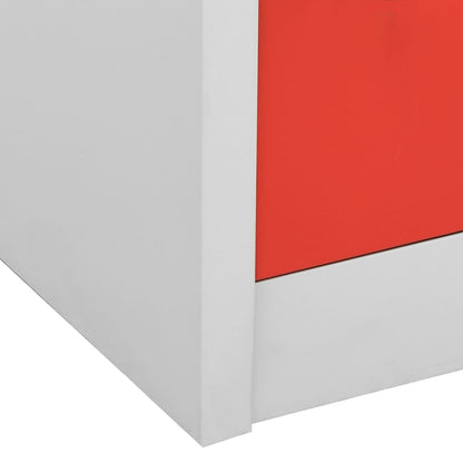 Armadietto a Chiave Grigio Chiaro e Rosso 90x45x92,5 cm Acciaio | homemem39