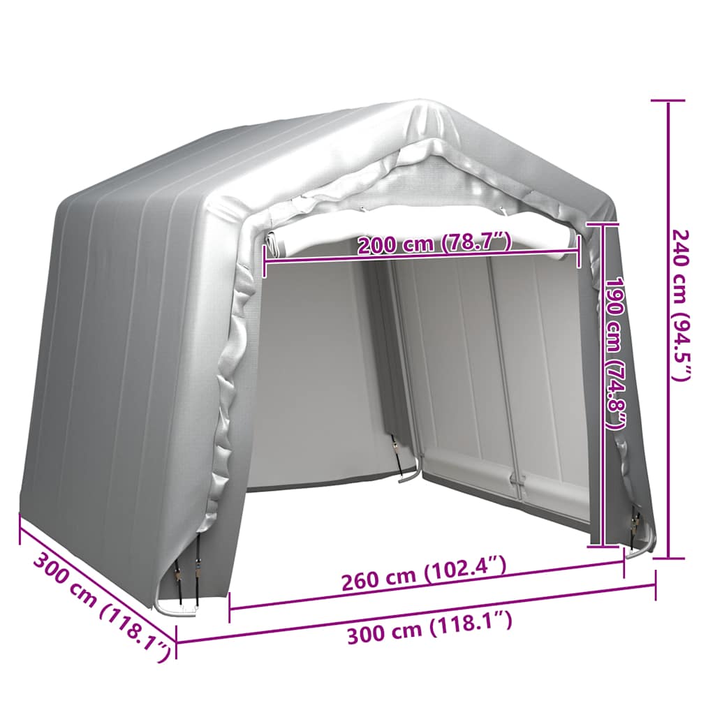 Tenda Capannone 300x300 cm Grigio Acciaio | homemem39