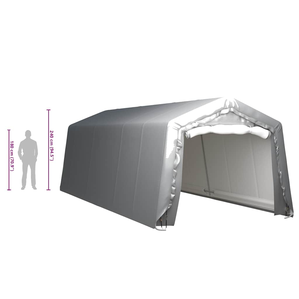 Tenda Capannone 300x750 cm Grigio Acciaio