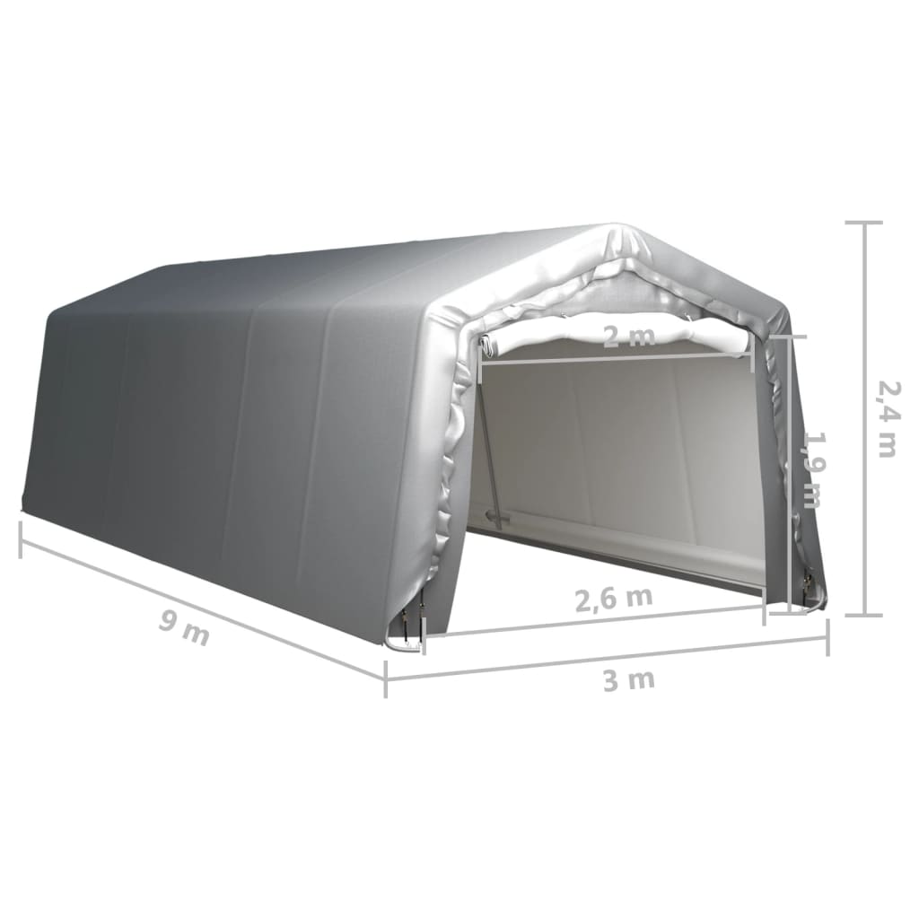 Tenda Capannone 300x900 cm Grigio Acciaio - homemem39