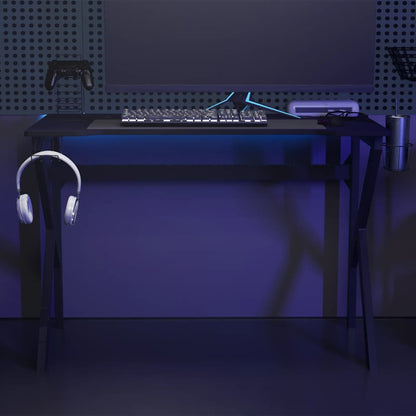 Scrivania da Gaming con Gambe a K Nera 110x60x75 cm - homemem39