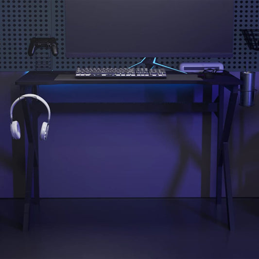 Scrivania da Gaming con Gambe a K Nera 110x60x75 cm - homemem39
