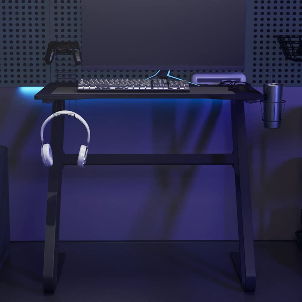 Scrivania da Gaming con Gambe a ZZ Nera 90x60x75 cm