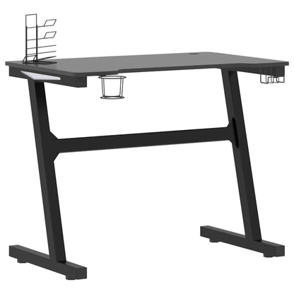 Scrivania da Gaming con LED e Gambe a Z Nera 90x60x75 cm - homemem39