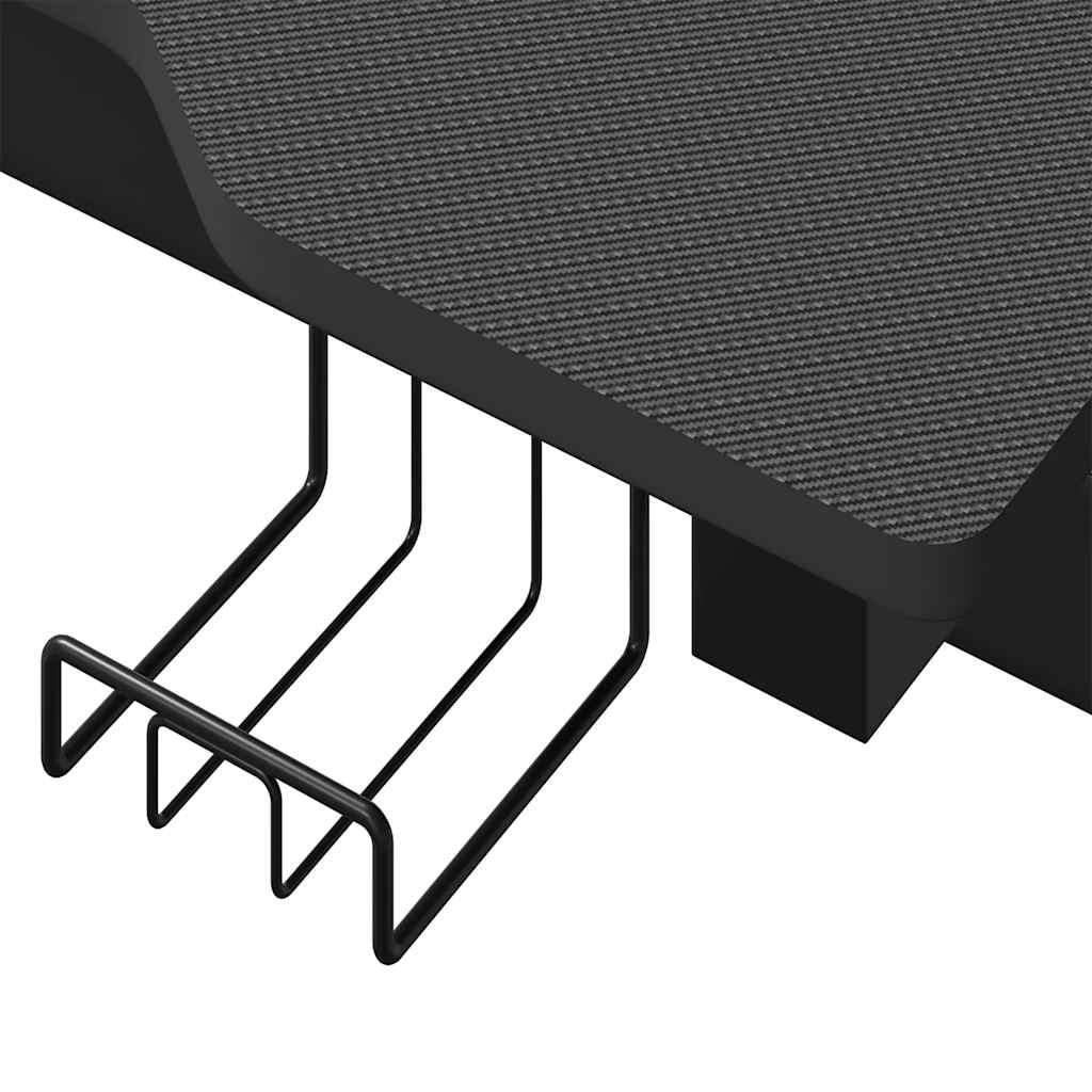 Scrivania da Gaming con LED e Gambe a Z Nera 90x60x75 cm - homemem39