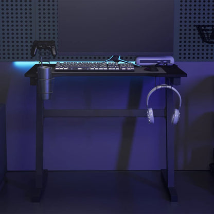 Scrivania da Gaming con LED e Gambe a Z Nera 90x60x75 cm - homemem39