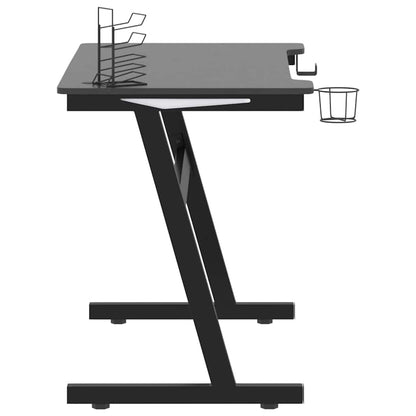 Scrivania da Gaming con LED e Gambe a Z Nera 110x60x75 cm - homemem39
