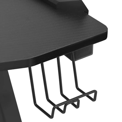Scrivania da Gaming con LED e Gambe a Y Nera 110x60x75 cm - homemem39