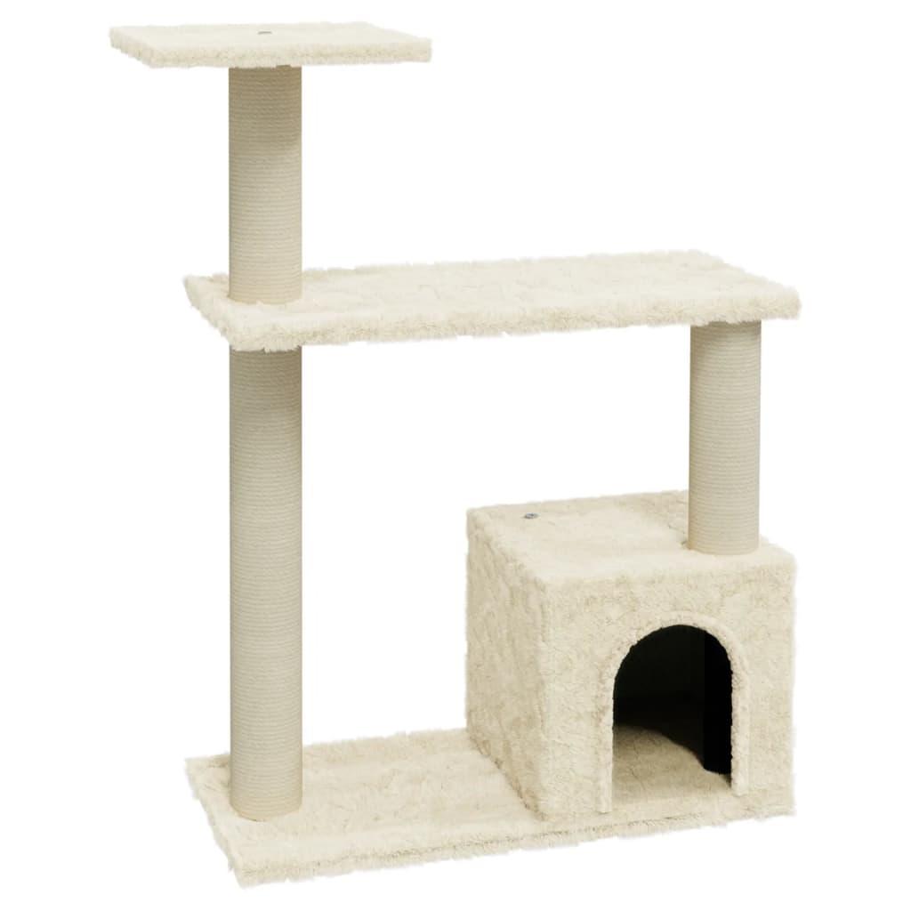 Albero per Gatti con Tiragraffi in Sisal Crema 70 cm | homemem39