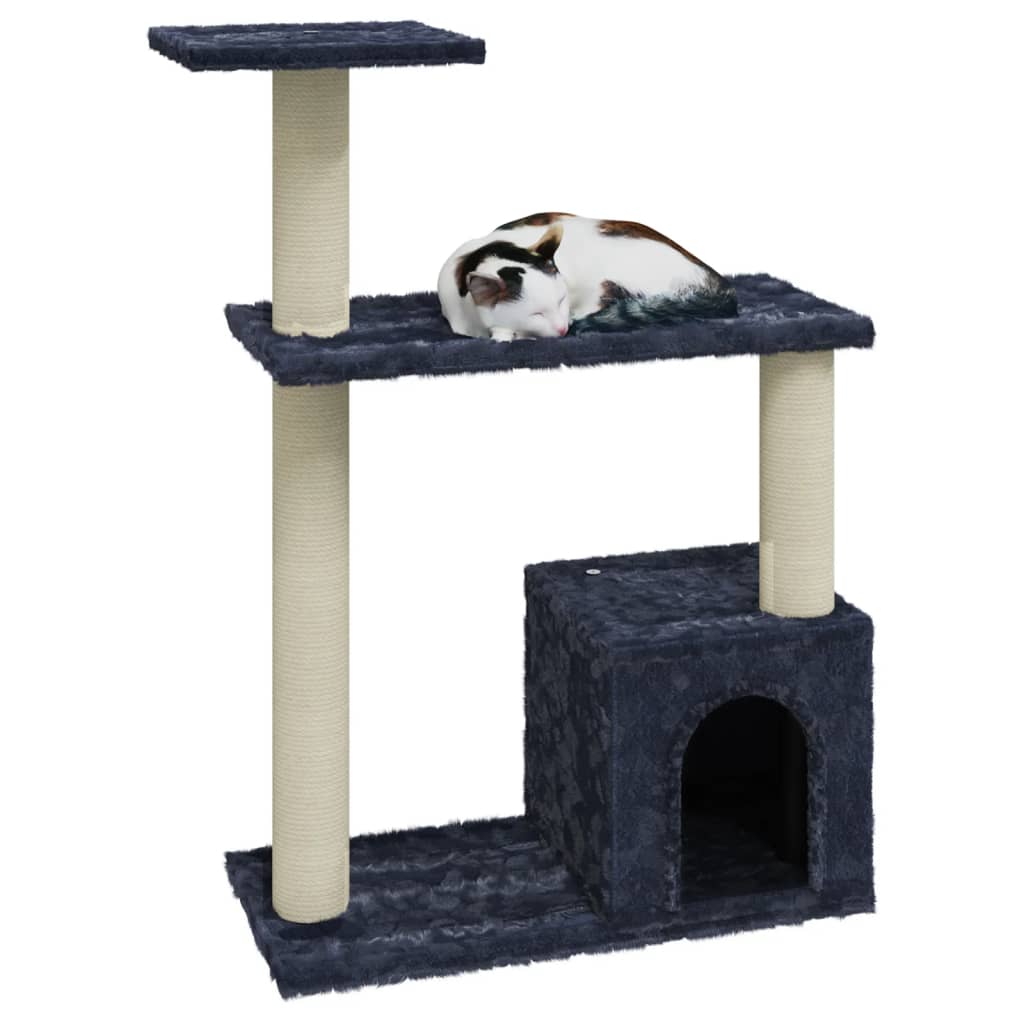 Albero per Gatti con Tiragraffi in Sisal Grigio Scuro 70 cm - homemem39