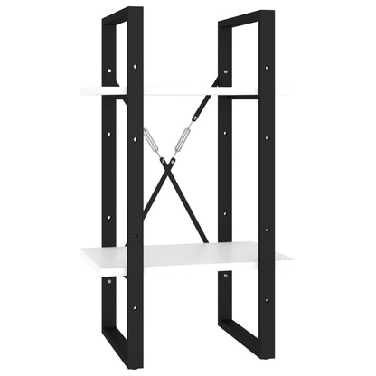Libreria a 2 Ripiani Bianca 40x30x70 cm in Legno Multistrato | homemem39