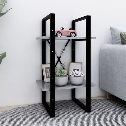 Libreria 2 Ripiani Grigio Cemento 40x30x70 cm Legno Multistrato | homemem39