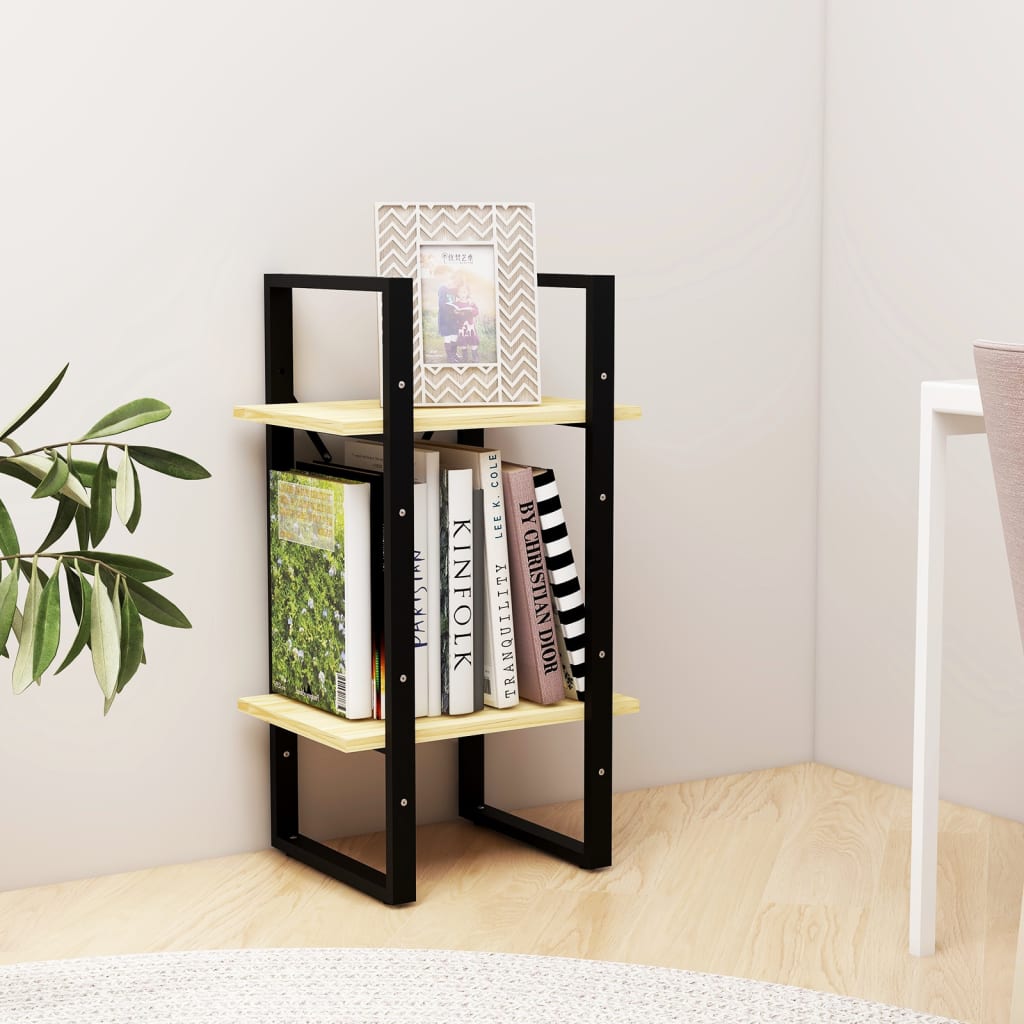 Libreria a 2 Ripiani 40x30x70 cm in Legno Massello di Pino | homemem39