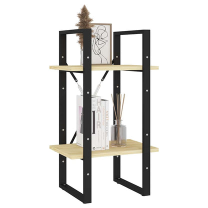Libreria a 2 Ripiani 40x30x70 cm in Legno Massello di Pino