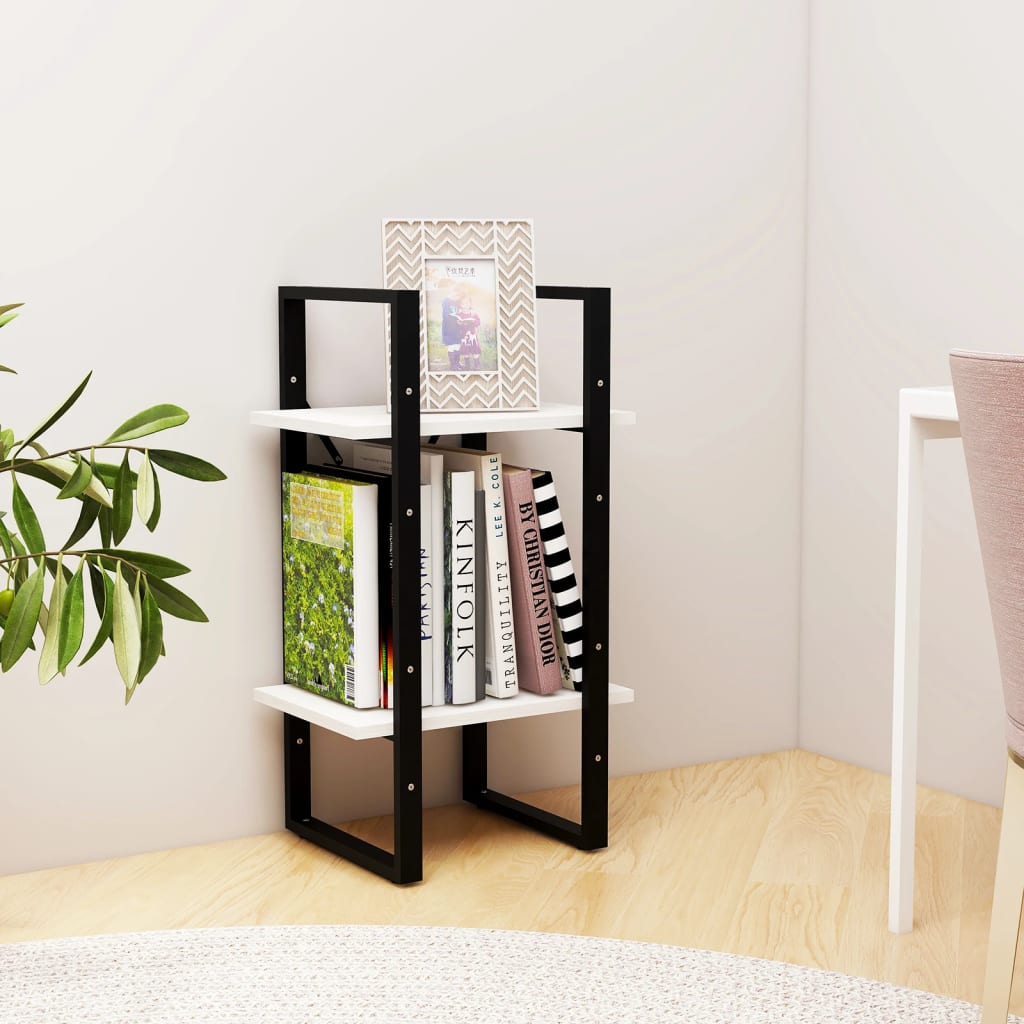 Libreria a 2 Ripiani Bianca 40x30x70 cm in Massello di Pino | homemem39