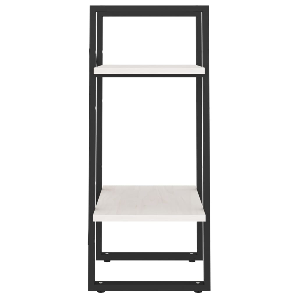 Libreria a 2 Ripiani Bianca 40x30x70 cm in Massello di Pino | homemem39