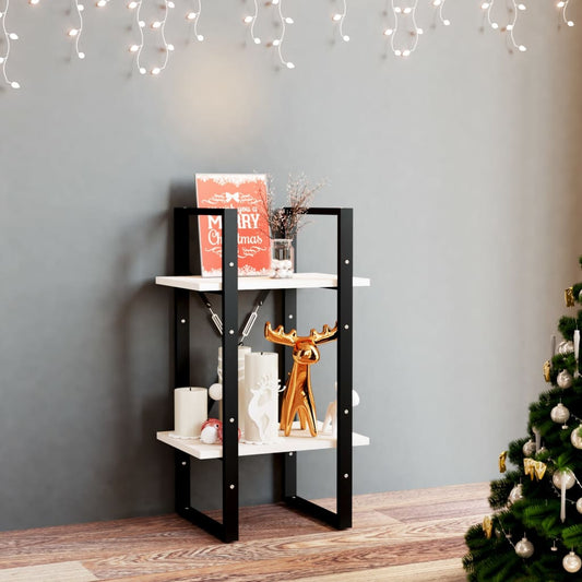 Libreria a 2 Ripiani Bianca 40x30x70 cm in Massello di Pino | homemem39