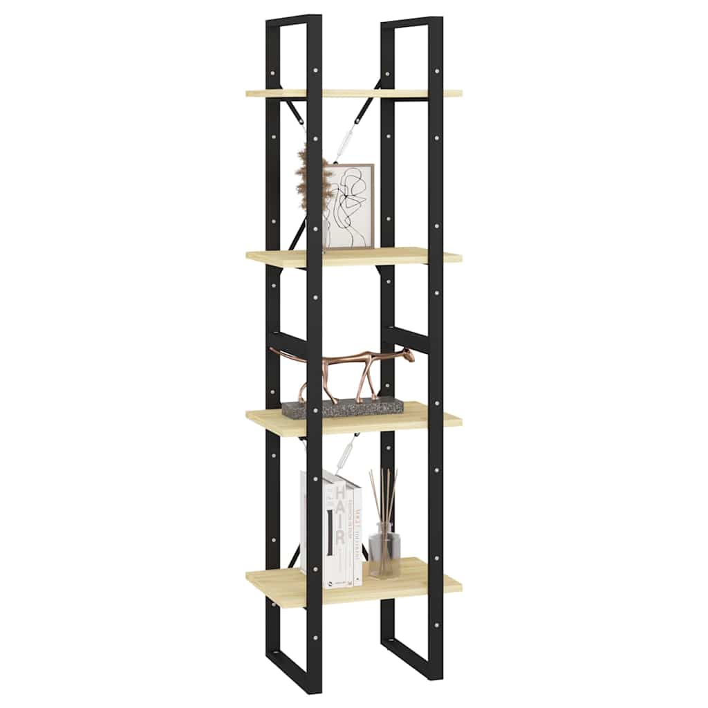 Libreria a 4 Ripiani 40x30x140 cm in Legno Massello di Pino