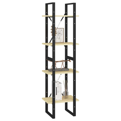 Libreria a 4 Ripiani 40x30x140 cm in Legno Massello di Pino