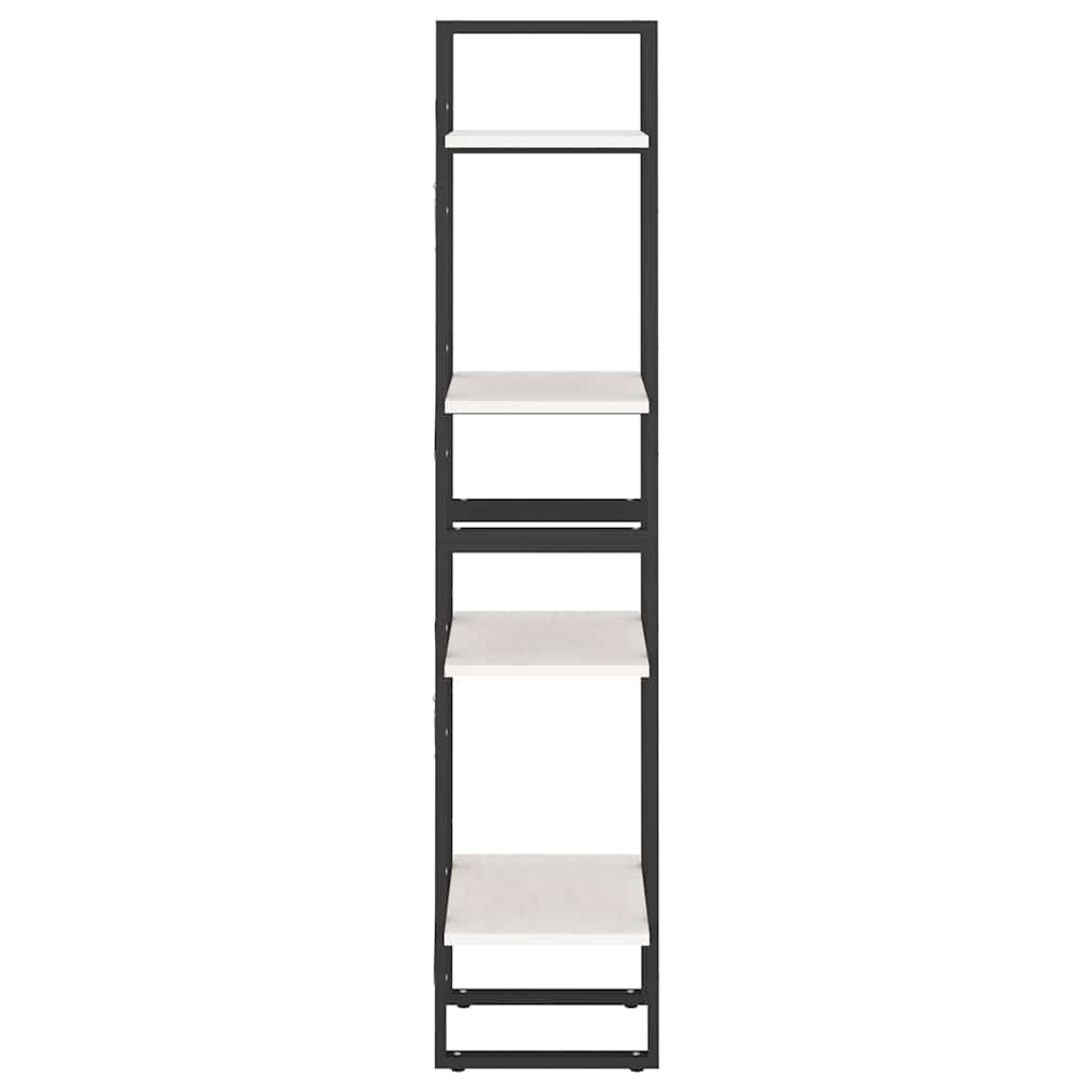 Libreria a 4 Ripiani Bianca 40x30x140 cm in Massello di Pino