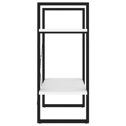 Libreria a 2 Ripiani Bianca 60x30x70 cm in Legno Multistrato | homemem39
