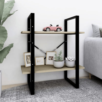 Libreria 2 Ripiani Rovere Sonoma 60x30x70 cm Legno Multistrato | homemem39