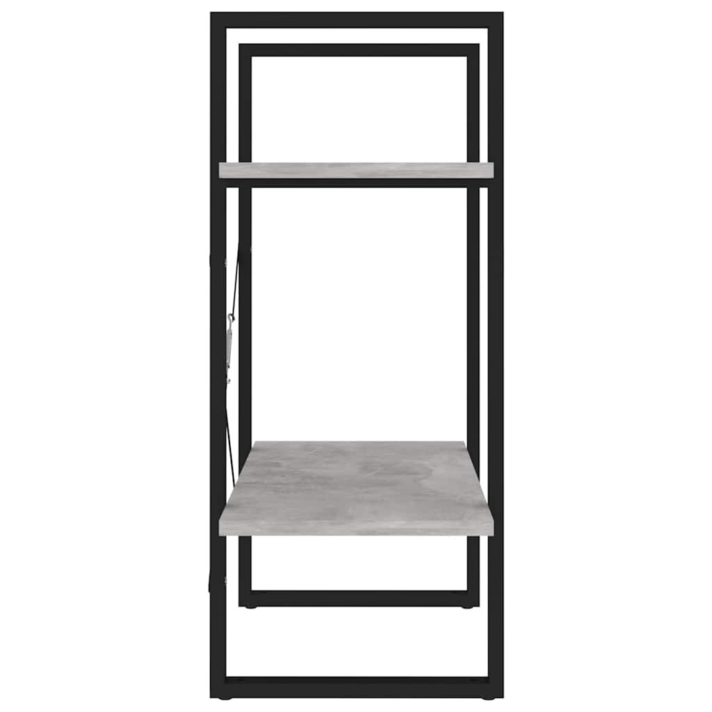 Libreria 2 Ripiani Grigio Cemento 60x30x70 cm Legno Multistrato