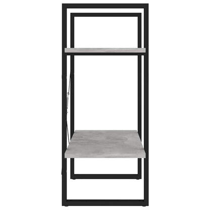 Libreria 2 Ripiani Grigio Cemento 60x30x70 cm Legno Multistrato