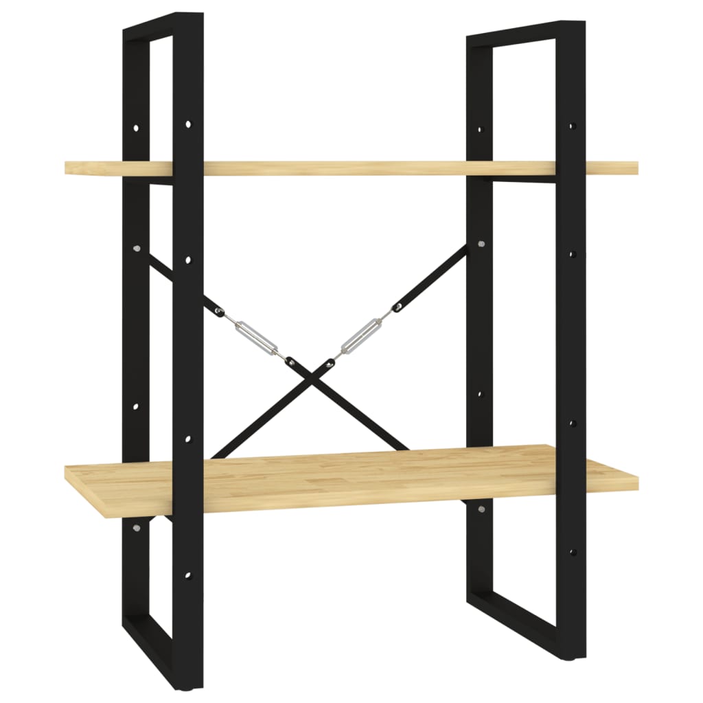 Libreria a 2 Ripiani 60x30x70 cm in Legno Massello di Pino | homemem39