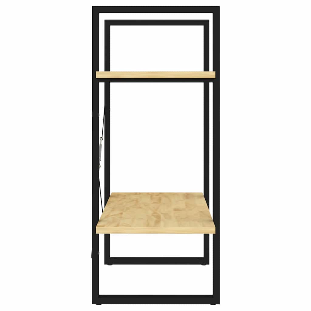 Libreria a 2 Ripiani 60x30x70 cm in Legno Massello di Pino