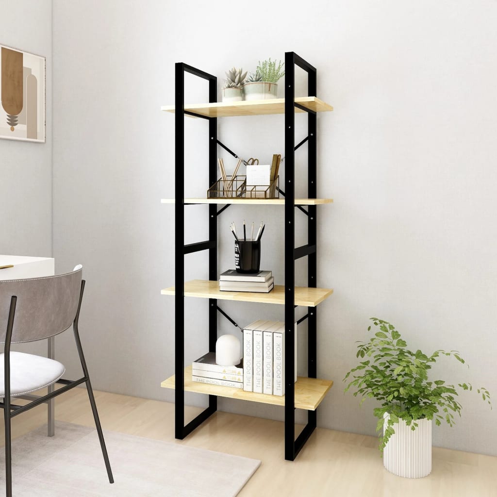 Libreria a 4 Ripiani 60x30x140 cm in Legno Massello di Pino | homemem39