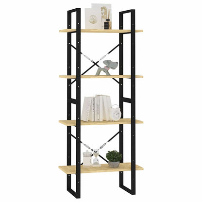 Libreria a 4 Ripiani 60x30x140 cm in Legno Massello di Pino