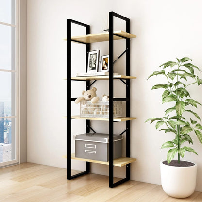 Libreria a 4 Ripiani 60x30x140 cm in Legno Massello di Pino | homemem39